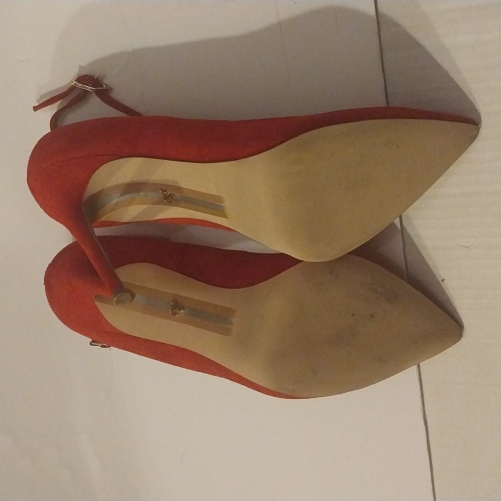 Sam Edelman ankle strap t-strap pointed toe stilettosuede leather women shoes 9M - Picture 8 of 9